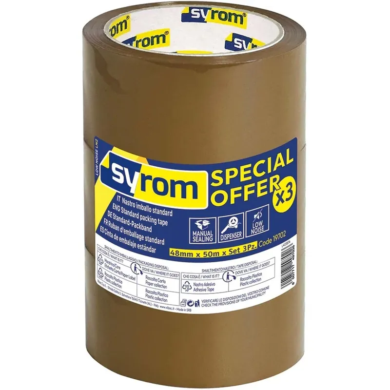 Nastro imballaggio Syrom avorio 48 mm x 50 m 3 pz Rechtstreeks Van De Fabrikant