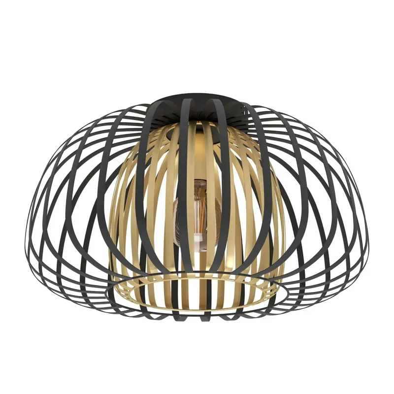 Plafoniera Eglo Encinitos Ø45xH26 cm acciaio nero oro Laatste Kans