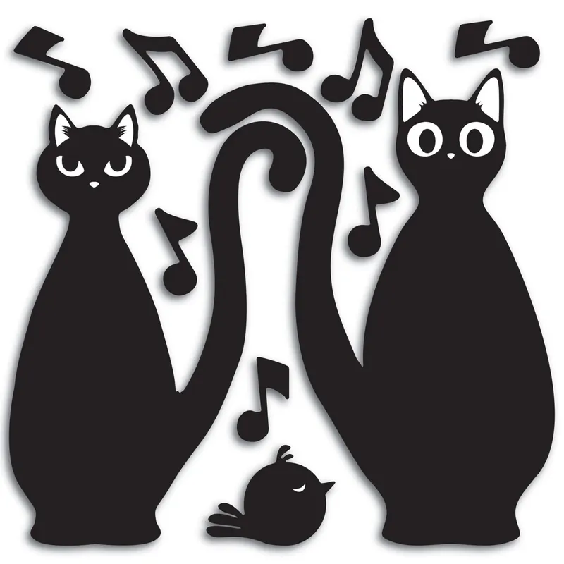 Aanbieding Adesivo decorativo in gomma Cat Silhouette 31x31 cm