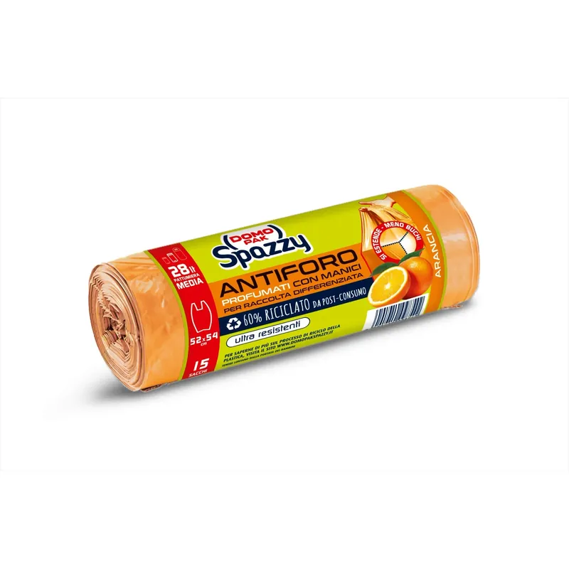 Express Levering Sacchi spazzatura antiforo Domopak Spazzy 28 l arancione 15 pz