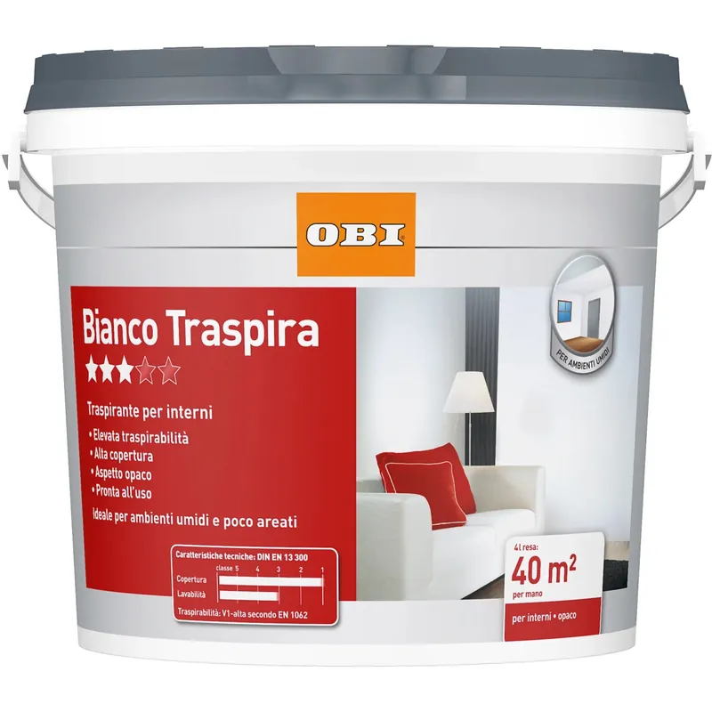Voordeelprijs Idropittura traspirante OBI bianco 4 l