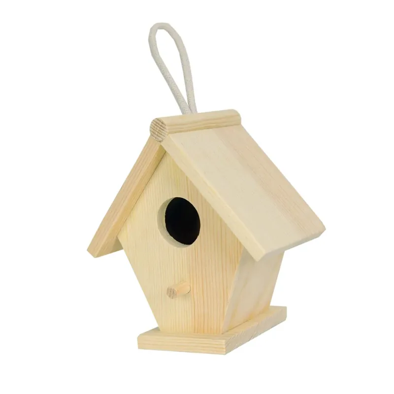 Merkproduct Casetta per uccelli in legno con laccio 10x7x11 cm