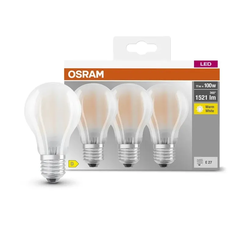 Superprijs Lampadine LED E27 a goccia Osram 1521 lm bianco caldo 3 pz
