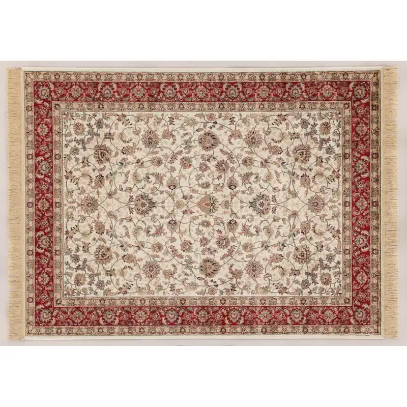 Speciale Aanbieding Tappeto arredo Farshian hereke 2 avorio rosso 190x140 cm