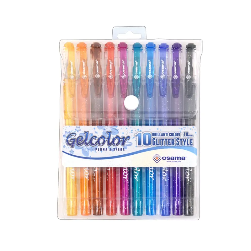 Beperkte Voorraad Penne gel colorate e glitterate Osama Gel Color 10 pz