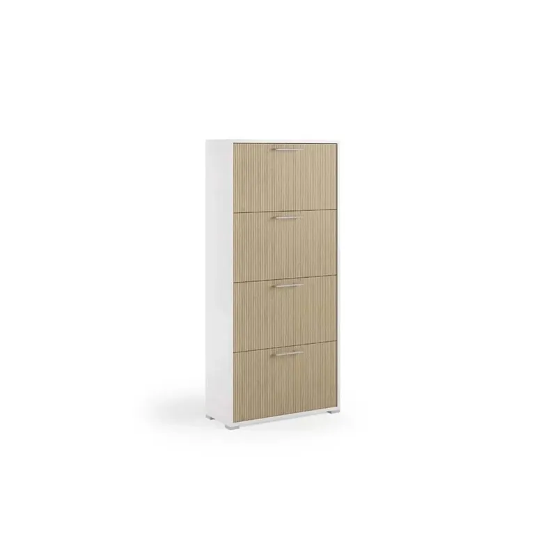 Goedkoop Scarpiera 4 ante doppia profondità max 24 paia 67x28x147 cm bianco
