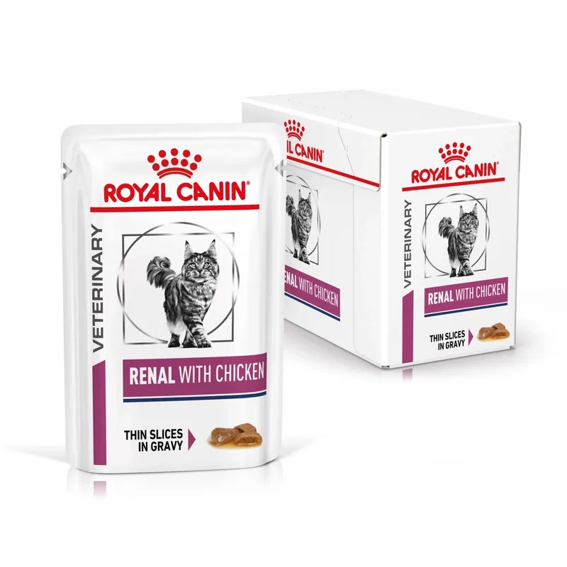 Gecertificeerd Cibo umido per gatti Royal Canin Renal pollo 12x85 g