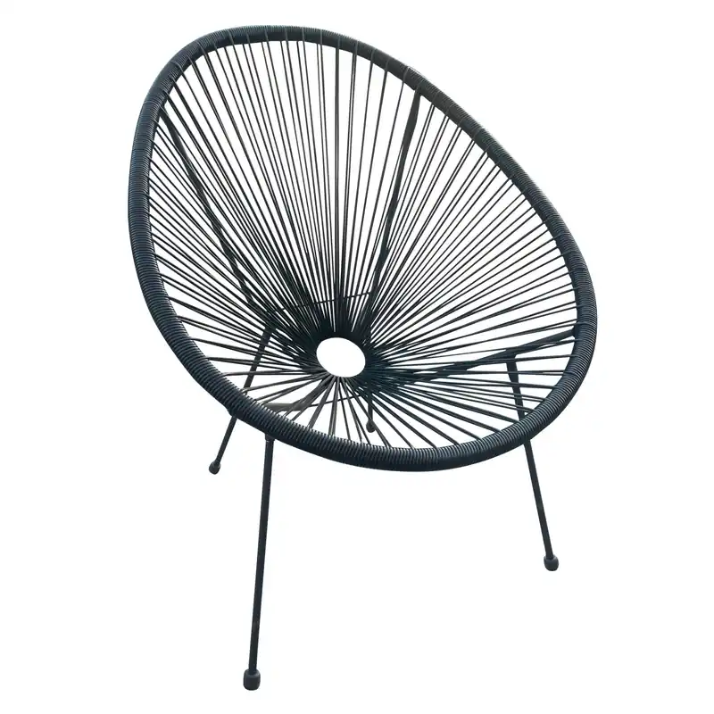 Poltrona da giardino in rattan sintetico e acciaio nero Express Levering