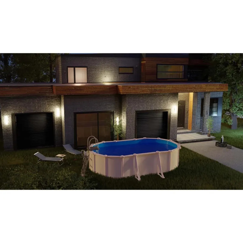 Piscina fuori terra ovale in acciaio bianco Gre 500x300 H 120 cm Op = Op