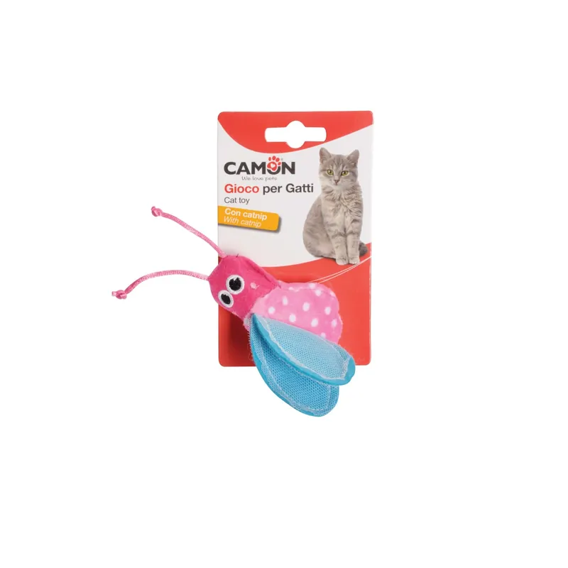 Koopje Gioco per gatti con catnip Bugs rosa e azzurro 8 cm 6 pezzi