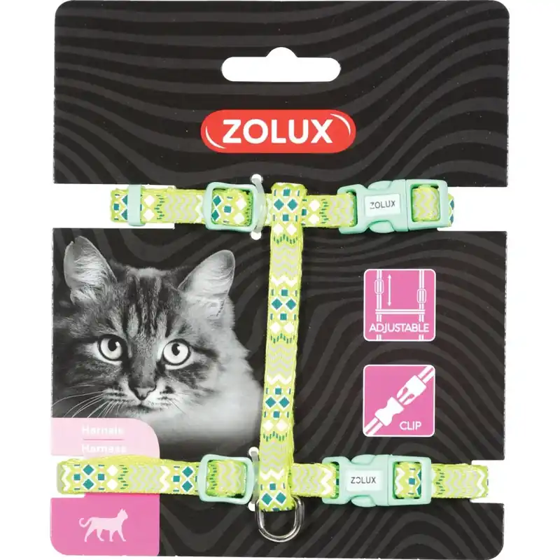 Seizoensaanbieding Pettorina regolabile per gatti Ethnic verde