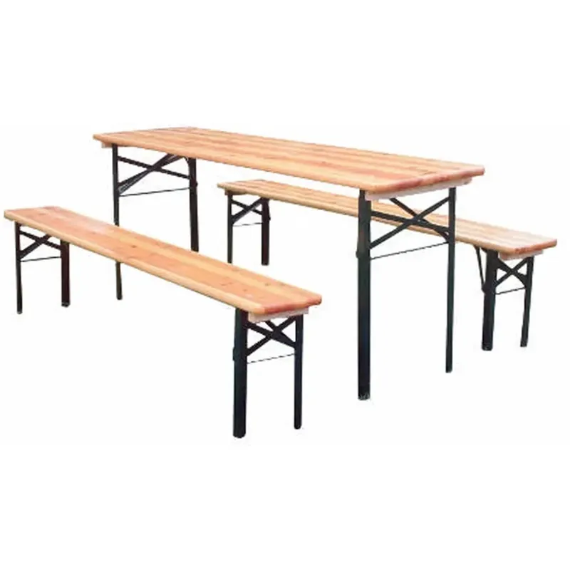 Set birreria tavolo in legno 200x70 cm e 2 panche 200x25 cm Speciale Aanbieding