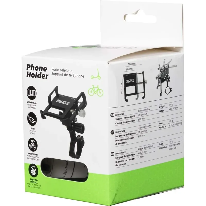 Portasmartphone bici Sparco universale girevole 90 Betaalbaar