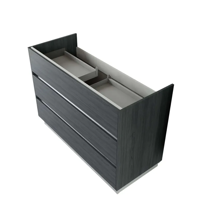 Base porta lavabo 3 cass. con appoggio a terra 120x50x85 cm effetto legno Fabrieksprijs