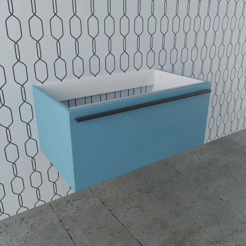 Speciale Aanbieding Mobile bagno base lavabo sospeso Diana 80x46x45 cm blu bermuda