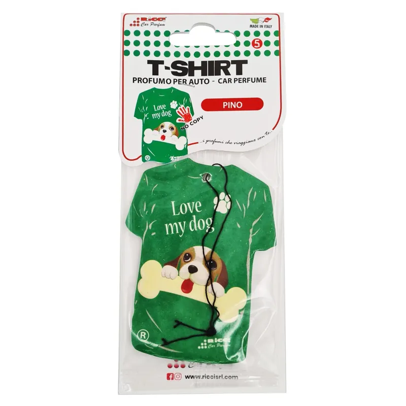 Profumatore auto pino con frase "Love my dog" Exclusieve Aanbieding
