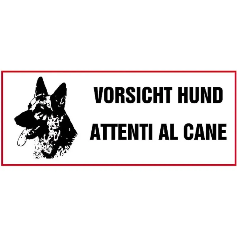 Must-Have Segnale di pericolo "Attenti al cane" tedesco/italiano 31 x 14 cm