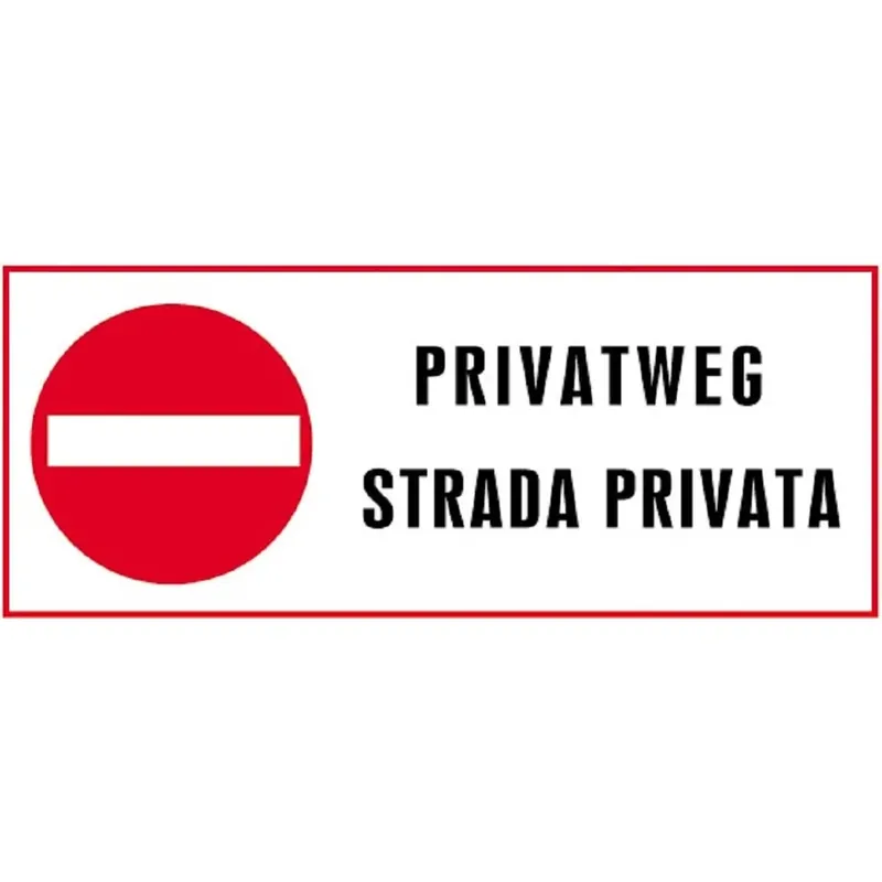 Betrouwbaar Segnale di divieto "Strada privata" tedesco/italiano 31 x 14 cm