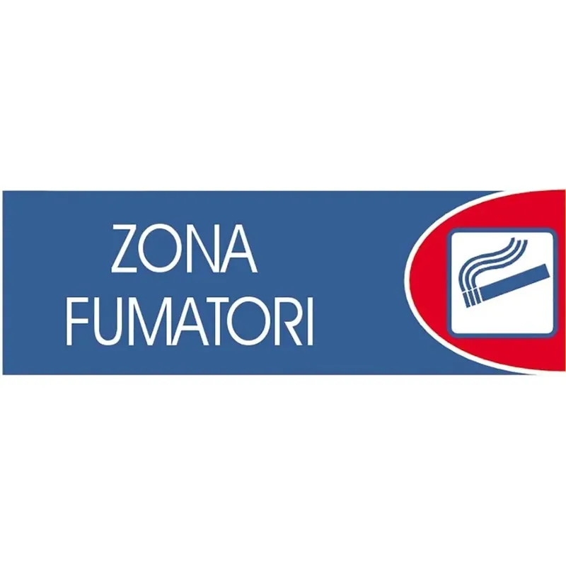Targhetta adesiva "Zona fumatori" in propilene metallizzato 6 x 18 cm Direct Beschikbaar