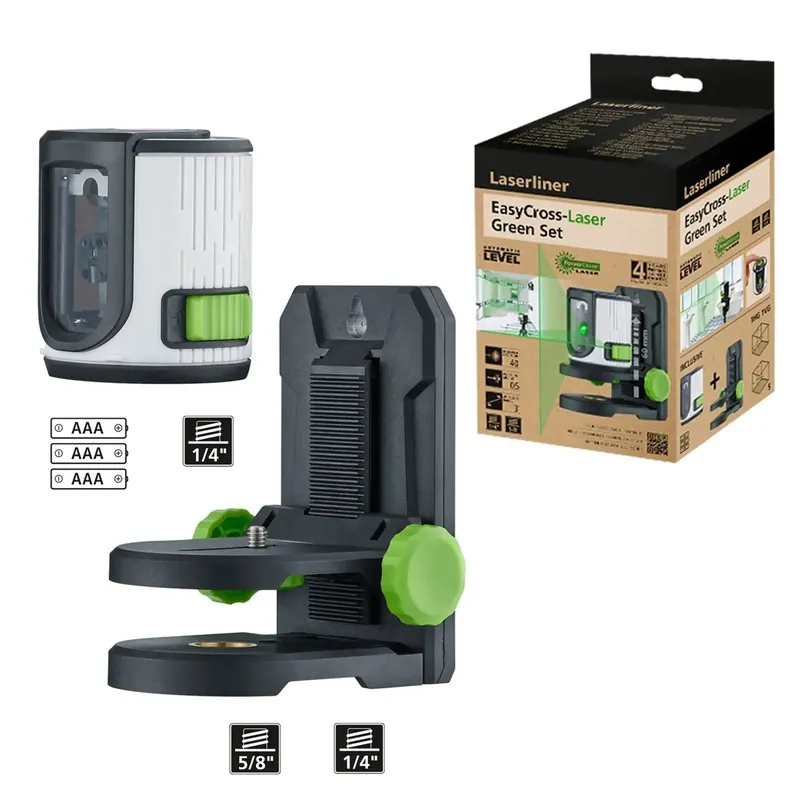 Must-Have Set livella laser a raggio incrociato Laserliner EasyCross Laser Green