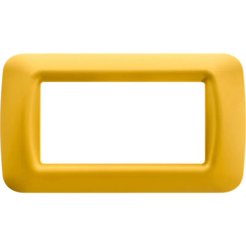Betrouwbaar Placca 4 moduli Gewiss Top System giallo mais