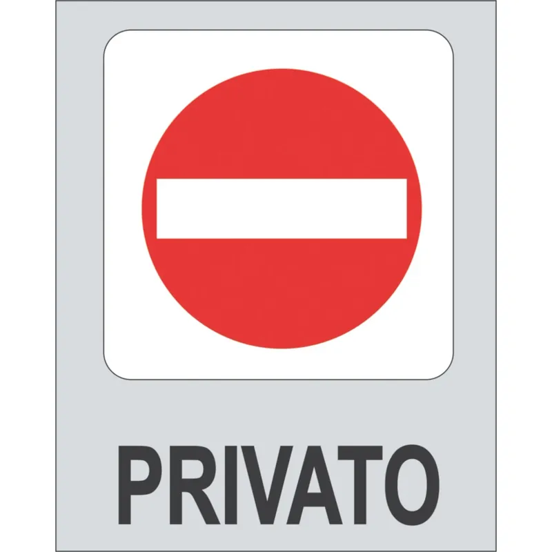 Targhetta adesiva "Privato" in propilene metallizzato 8 x 10 cm Goedkoop