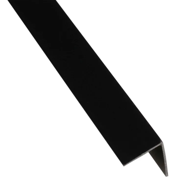 Profilo angolare 2,6 m 25x25 mm in pvc nero opaco Direct Beschikbaar