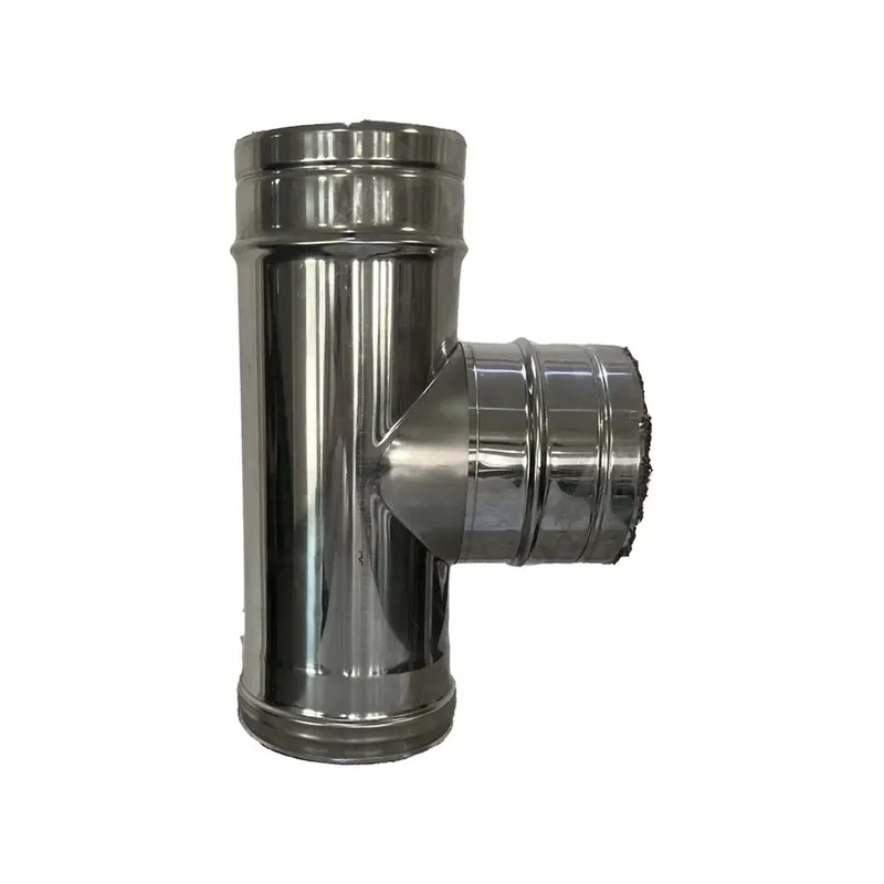 Tijdelijk Beschikbaar Raccordo canna fumaria a T da 90° doppia parete inox FM Ø 80/130 mm
