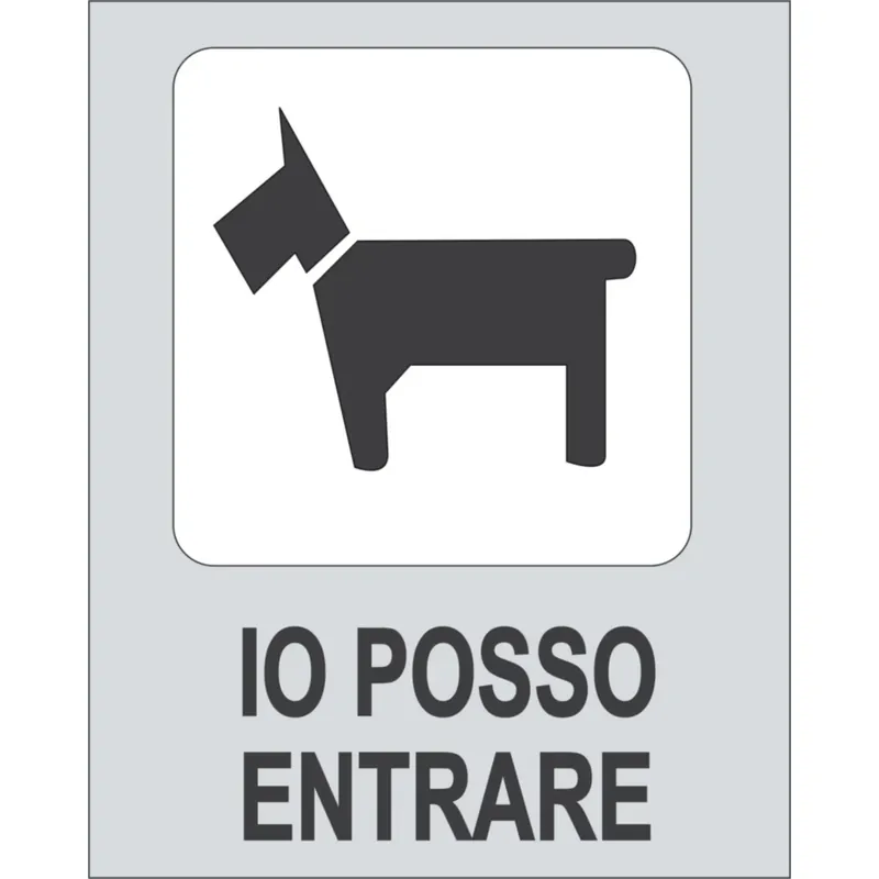 Targhetta adesiva "Io posso entrare" cani in propilene metallizzato 8 x 10 cm Beste Prijs