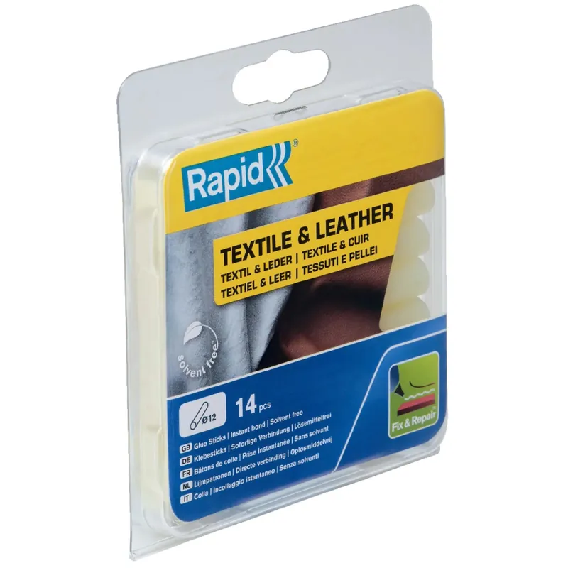 Flitsaanbieding Stick di Colla Rapid per Tessuto e Pelle da 12 mm Giallo