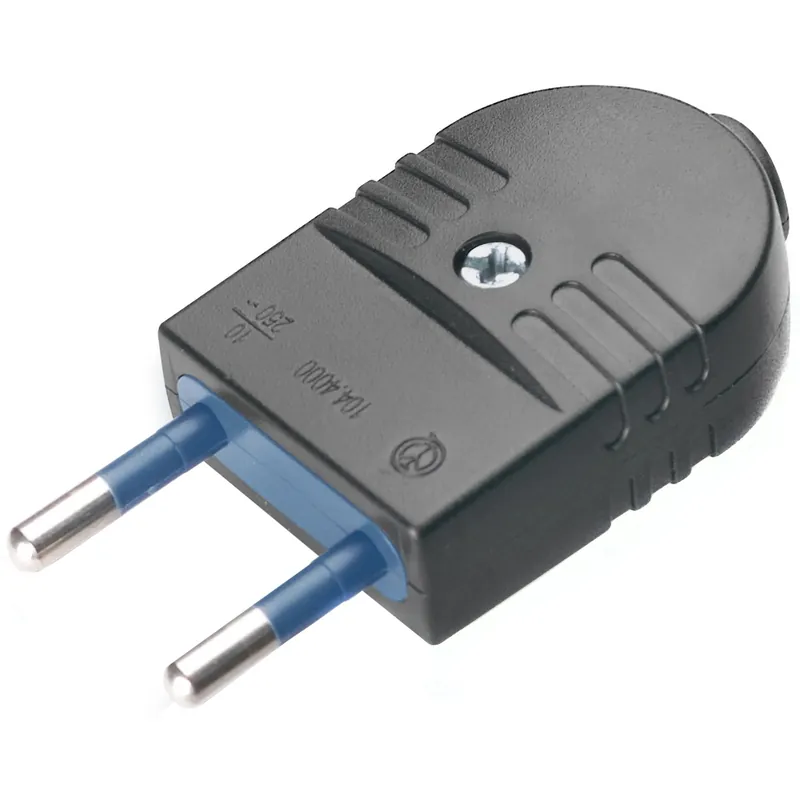 Spina 10 A 2P uscita cavo assiale nera Koop Online