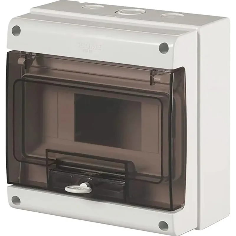 Shop Nu Contenitore da parete portella fumè per 8 moduli DIN IP66 grigio