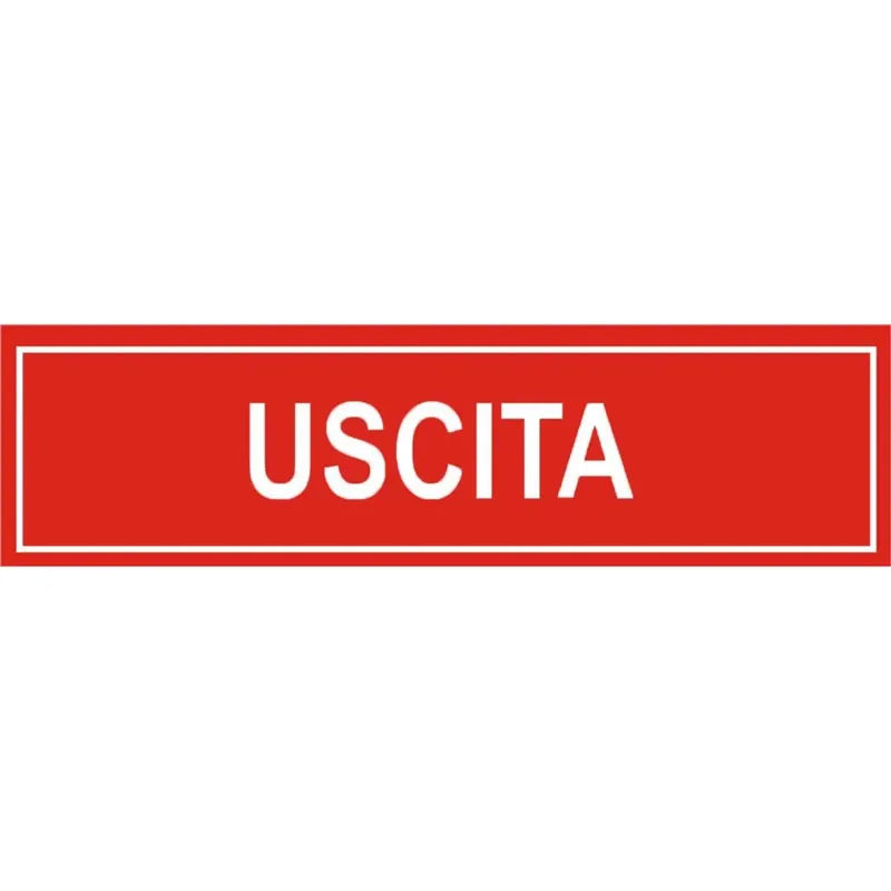 Targa adesiva di informazione "Uscita" vinile rigido 4 x15 cm rossa Merkproduct