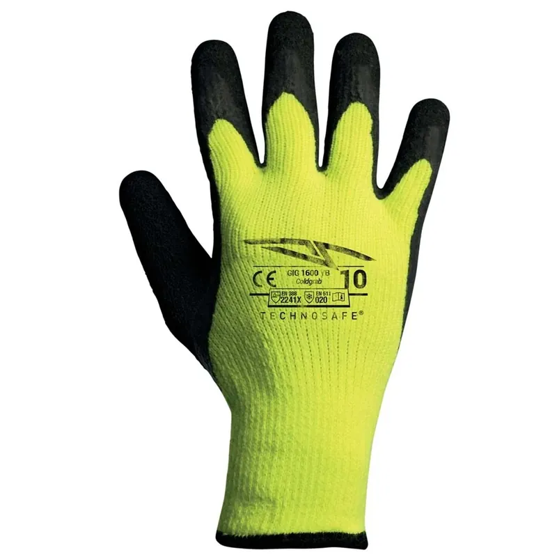 Guanti da lavoro antifreddo Coldgrab giallo fluo spalmato in lattice nero tg 10 Beste Prijs