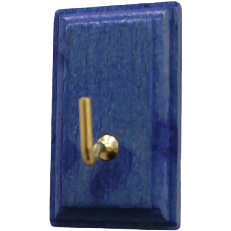 Gancio adesivo in legno rettangolo azzurro Hete Deal