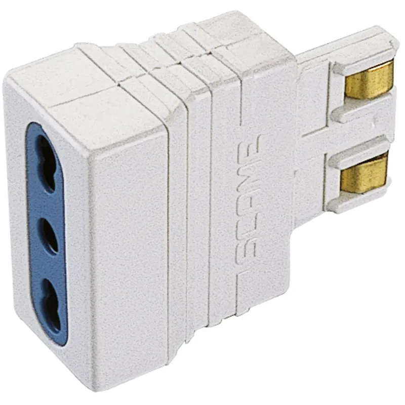 Adattatore spina 16 A (contatti lamellari) e presa bivalente bianco Koop Vandaag