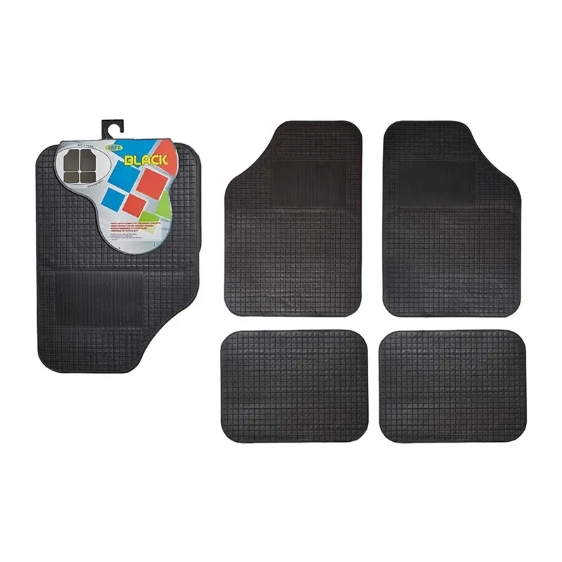Populair Tappeto auto pvc Black nero 4 pz