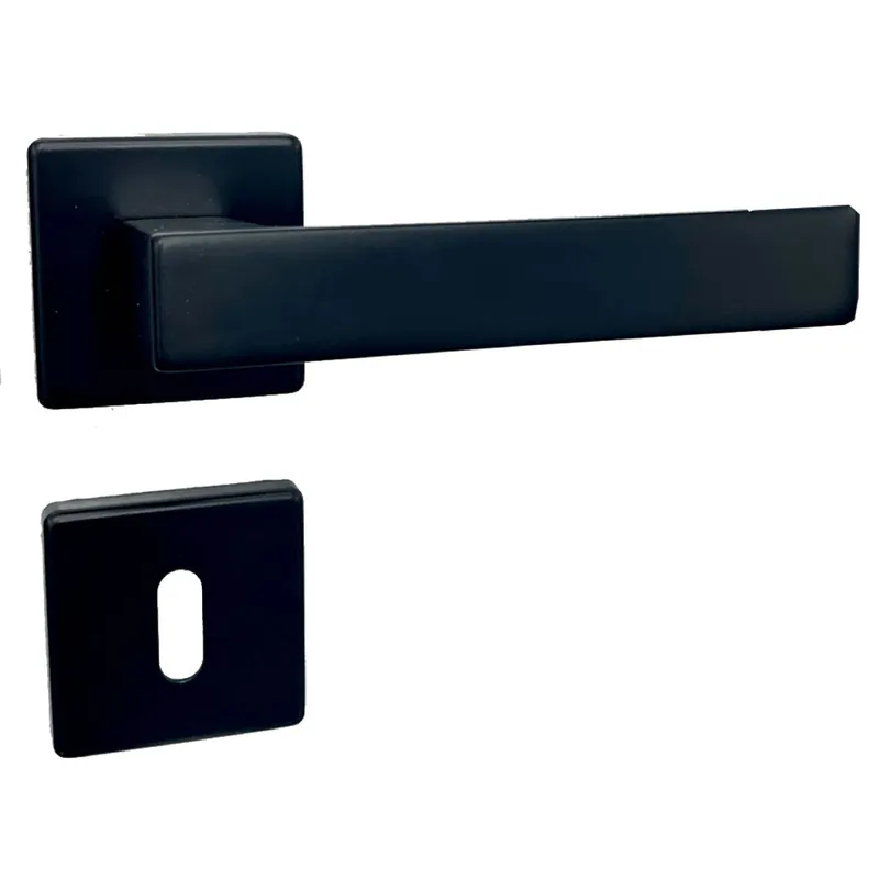 Snelle Levering Maniglia con rosette modello squadrato nera