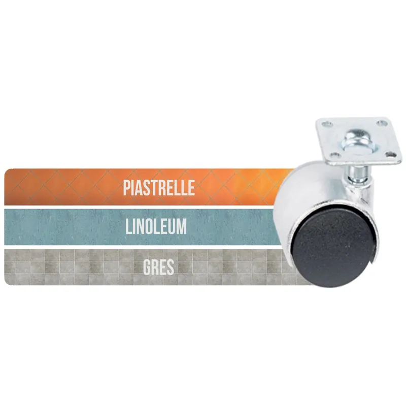 Ruota per arredamento con piastra rotante verniciata 61 x 54 x 37 mm Rechtstreeks Van De Fabrikant