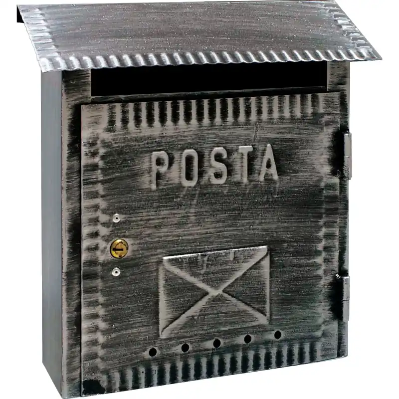 Alubox cassetta postale Re Eco in ferro battuto nera formato lettera Op = Op