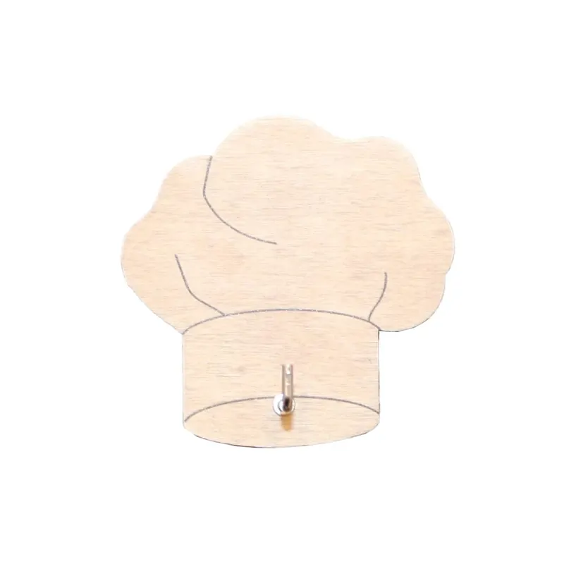 Veilige Betaling Gancio adesivo in mdf cappello da chef 6 x 6 x 0,6 cm