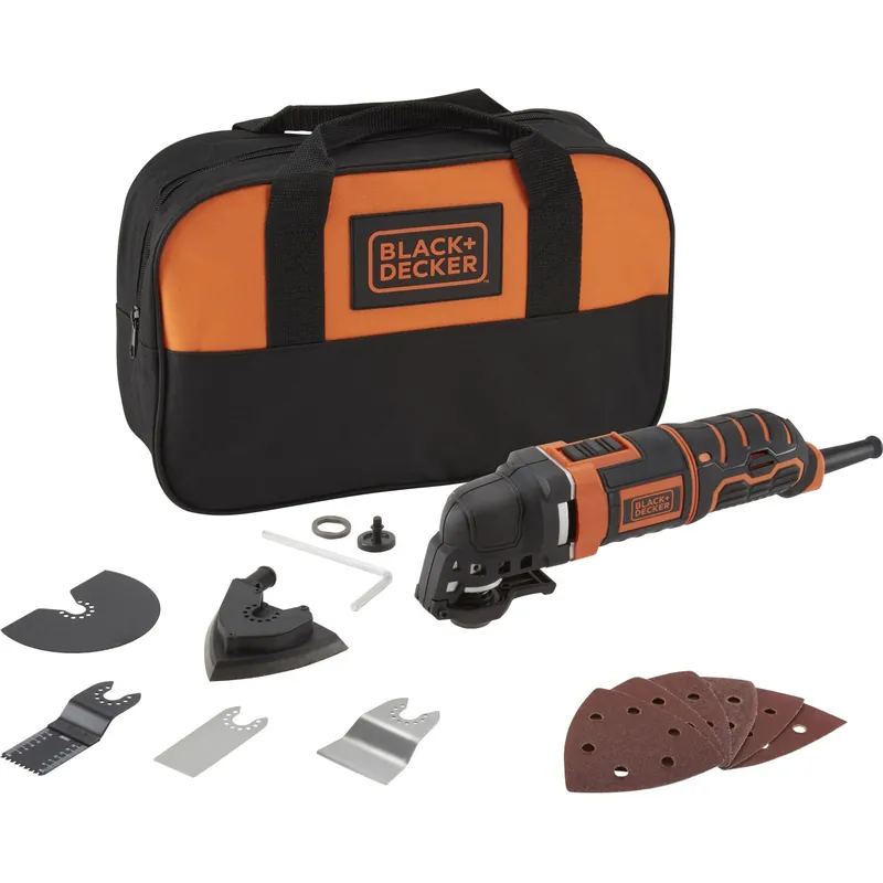Hoge Kwaliteit Utensile multifunzione Black+Decker con 12 accessori e borsa