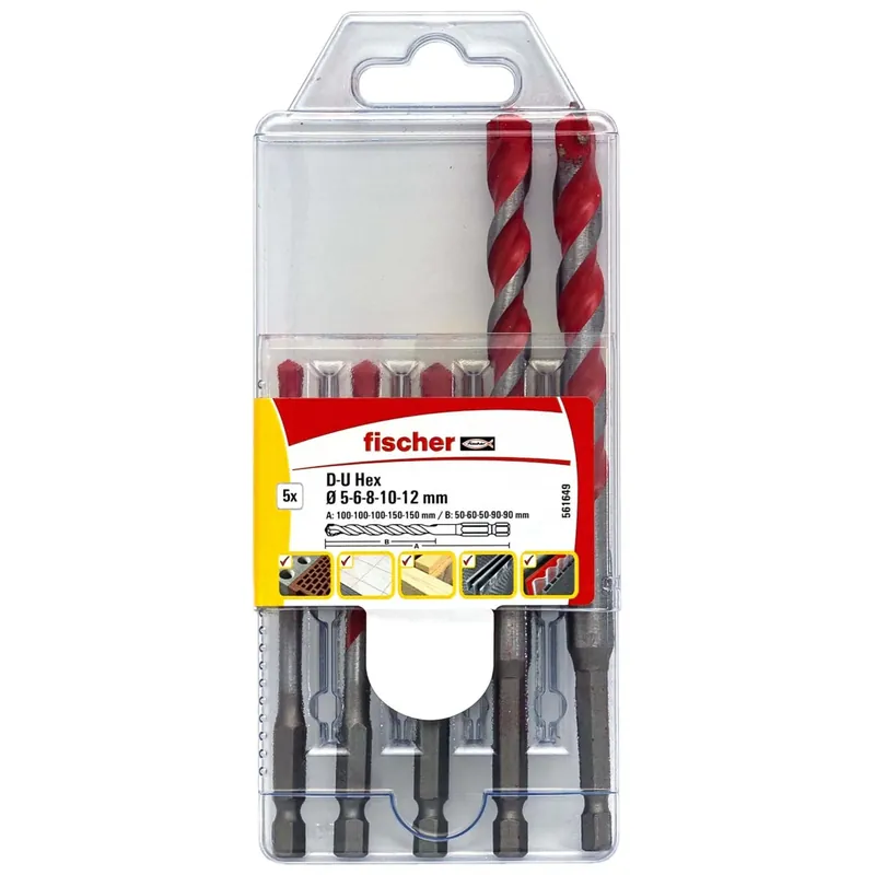 Punte Fischer per trapano D-U HEX 5-12 mm 5 pz Merkproduct