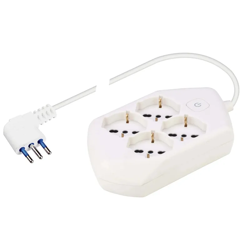 Speciale Aanbieding Presa quadrupla 10/16a 2p+t interruttore luminoso cavo 1,5 m