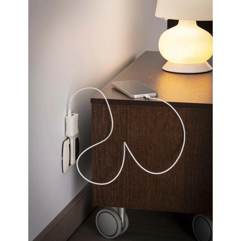 Adattatore flat USB con spina 10A bianco Beperkt Aanbod