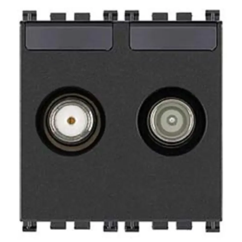 Actieprijs Presa coassiale Vimar TV-RD-SAT passante 2 uscite grigio