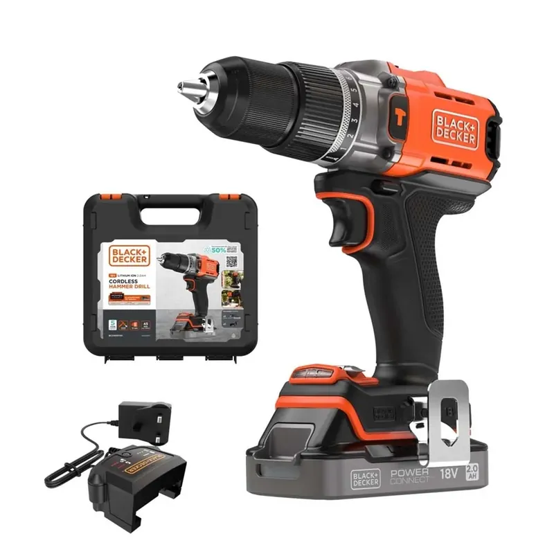 Trapano avvitatore a batteria Black+Decker 18 V 2 Ah Beperkt Aanbod