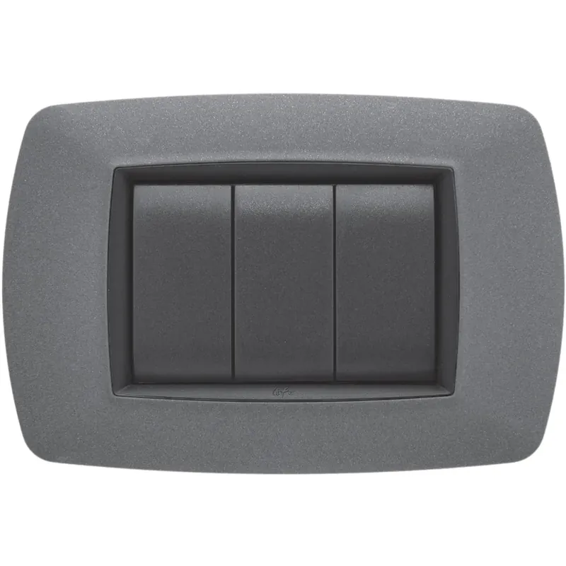 Placca a 3 moduli tecnopolimero colore grigio chiaro Finale Uitverkoop