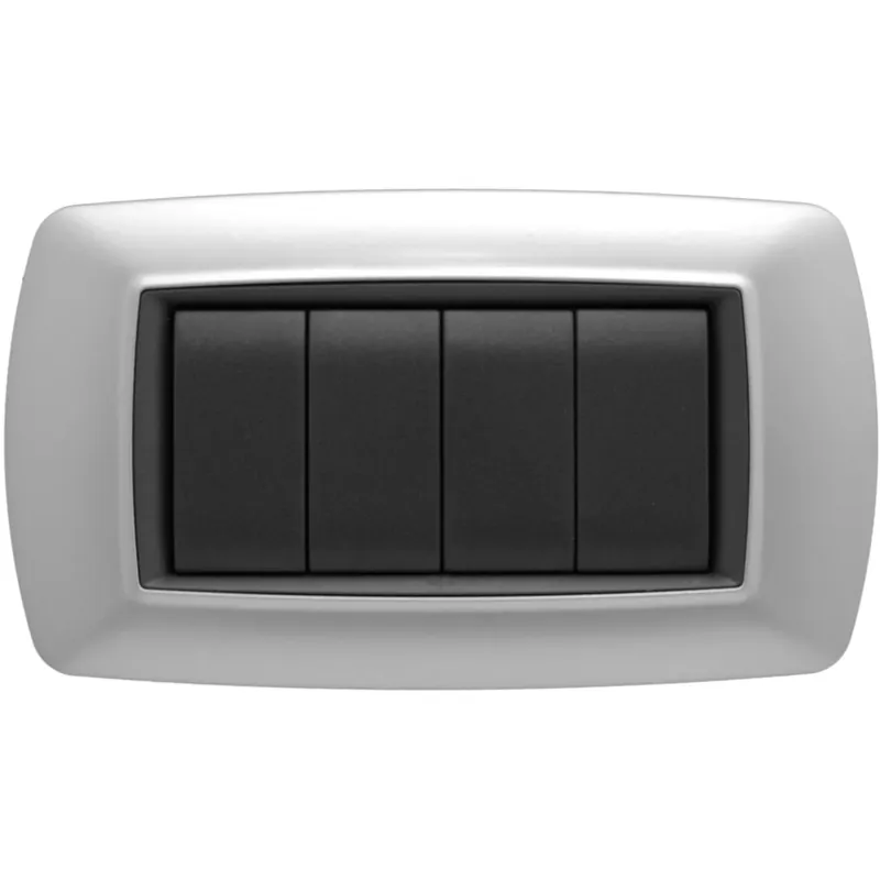 Aanbieding Placca a 4 fori alluminio chiaro