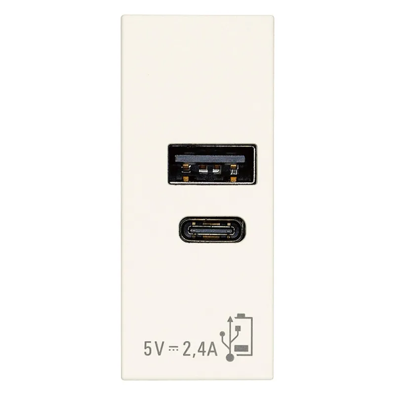 Alimentatore USB Vimar A+C 12W 2,4A 5V bianco Direct Verzonden
